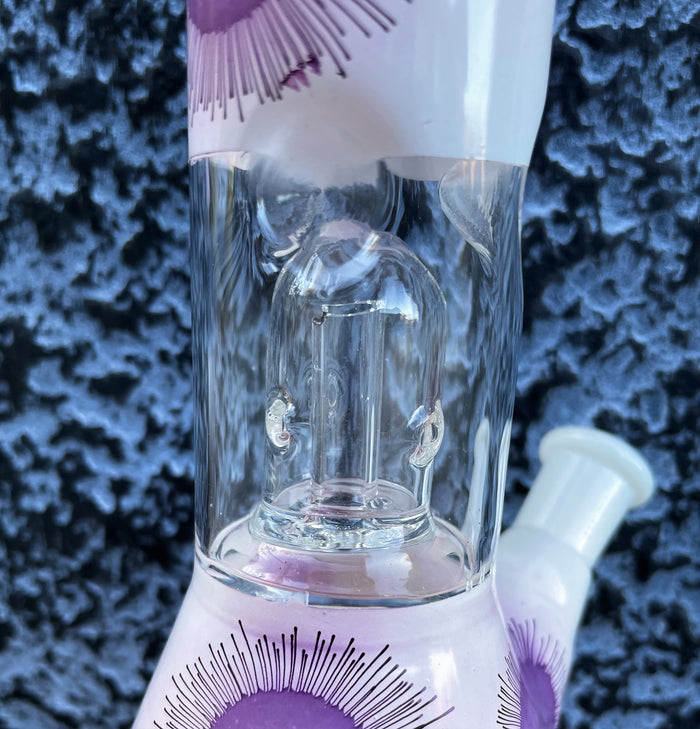 8" Glass Beaker Bong Dome Perc Ice Catchers Slide in stem with Bowl