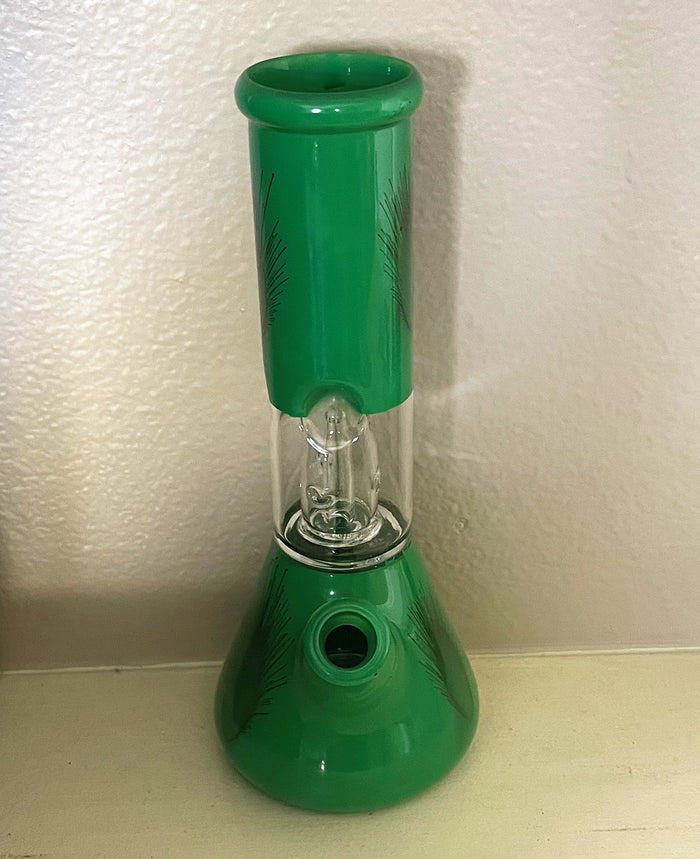 8" Glass Beaker Bong Dome Perc Ice Catchers Slide in stem with Bowl