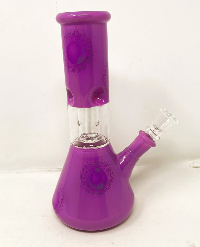 8" Glass Beaker Bong Dome Perc Ice Catchers Slide in stem with Bowl