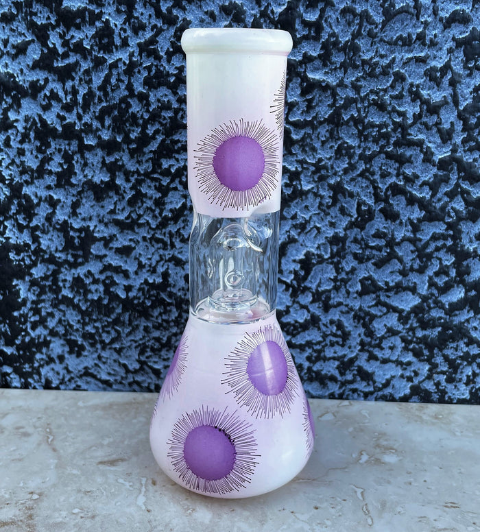 8" Glass Beaker Bong Dome Perc Ice Catchers Slide in stem with Bowl