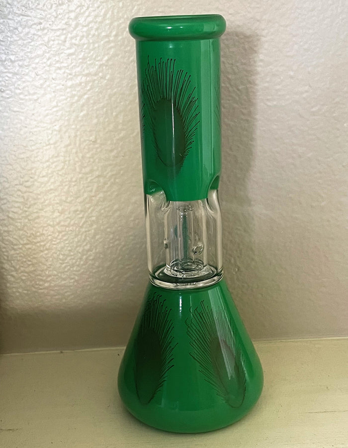 8" Glass Beaker Bong Dome Perc Ice Catchers Slide in stem with Bowl