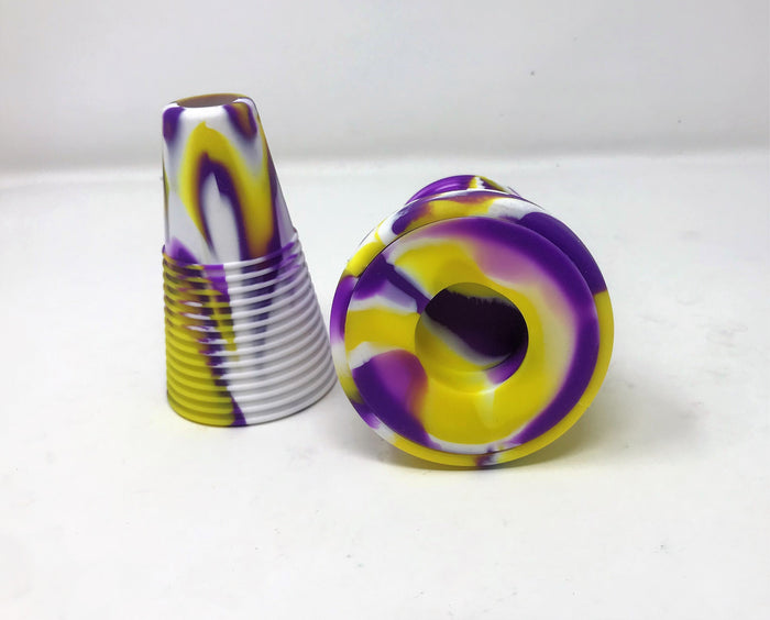8" Laker Purple n' Gold Silicone Detachable Unbreakable Rig & Thick Glass Quartz Nail