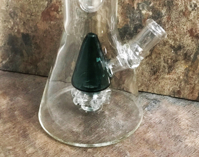 9.5” Perc & 8 Ice Catchers Glass Bong/Water Pipe + 2 - 14mm Male Bowl Sliders - Darker Hunter