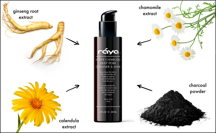 ACTIVE CHARCOAL DEEP PORE CLEANSER & MASK (121) RAYA SPA - rayaspa