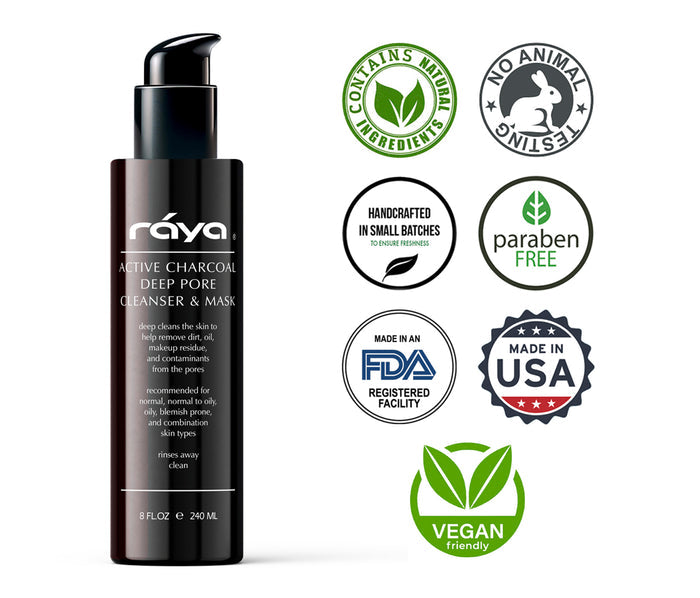 ACTIVE CHARCOAL DEEP PORE CLEANSER & MASK (121) RAYA SPA - rayaspa