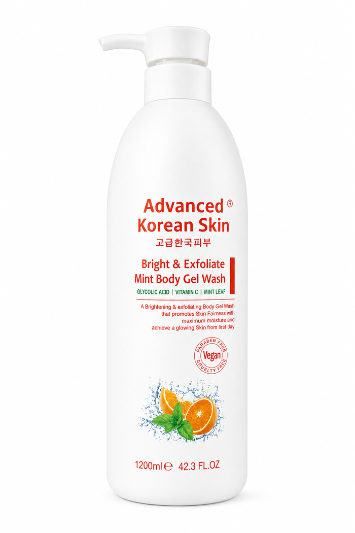Advanced Korean shower gel (glycolic, vitamin c and mint)