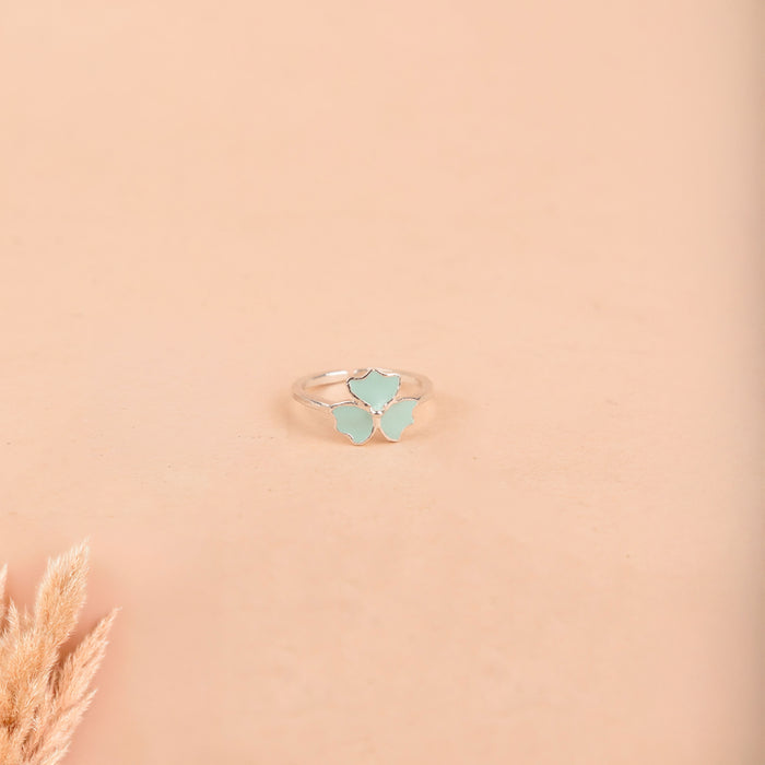 Adya Aqua Blossom Midi Ring