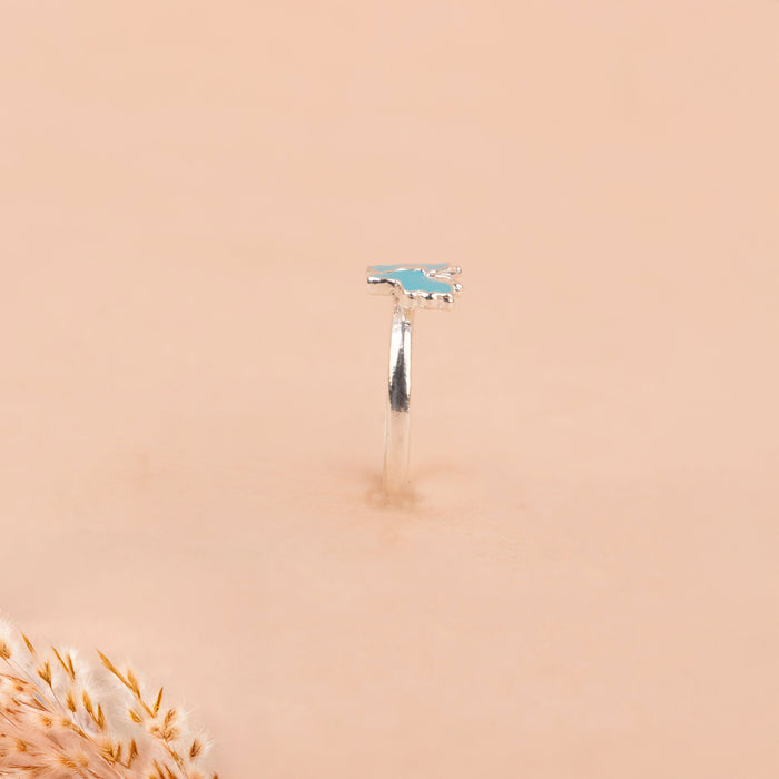 Adya Blue Mini Butterfly Midi Ring