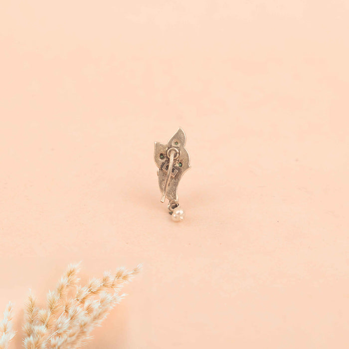 Adya Morpankh Pearl Drop Pierced Nath
