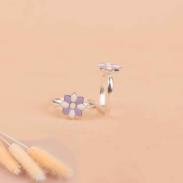 Adya Purple Bloom Toe Ring cum Midi Ring