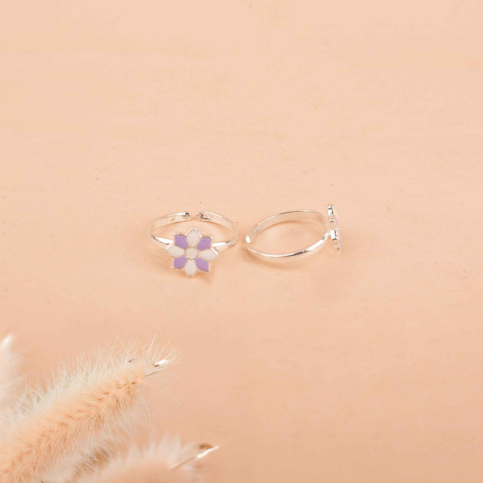 Adya Purple Bloom Toe Ring cum Midi Ring