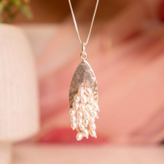 Adya Textured Pearl Bunch Necklace