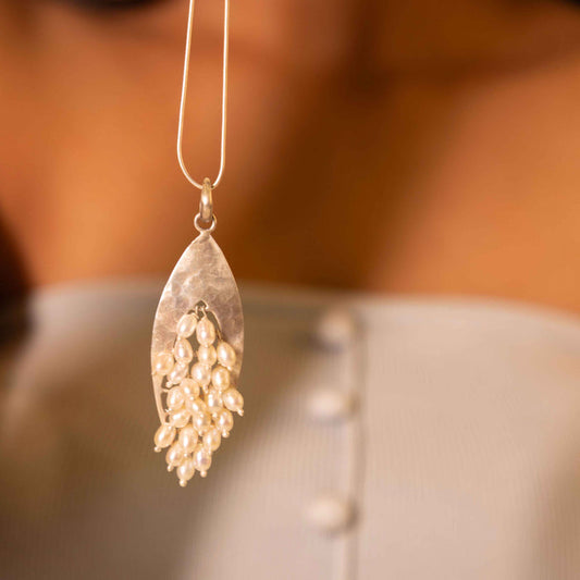 Adya Textured Pearl Bunch Pendant
