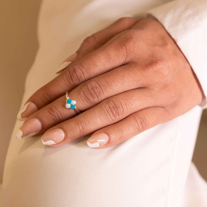 Adya Turquoise Blossom Bud Midi Ring