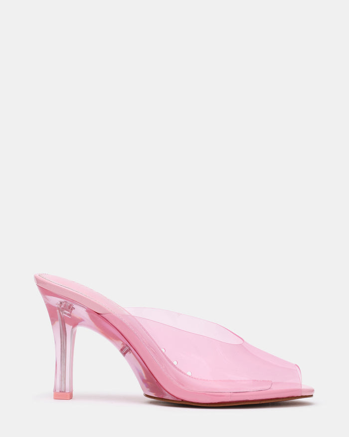 AIKO Light Pink Peep Toe Jelly Mule Women's Heel | Steve Madden