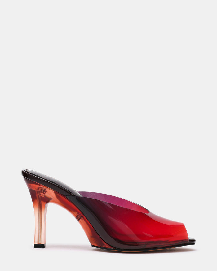 AIKO Red Ombre Peep Toe Jelly Mule Women's Heel | Steve Madden