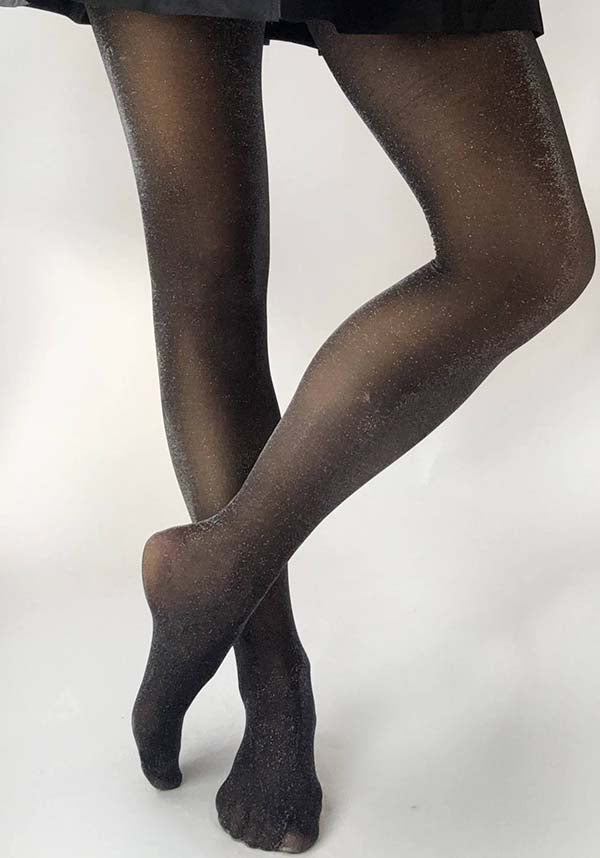 Pamela Mann All Over Glitter [Silver] Curvy Super Stretch - Front View