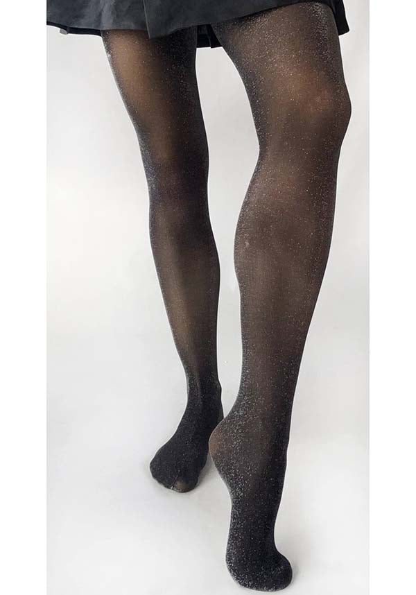 Pamela Mann All Over Glitter [Silver] Curvy Super Stretch - Side View