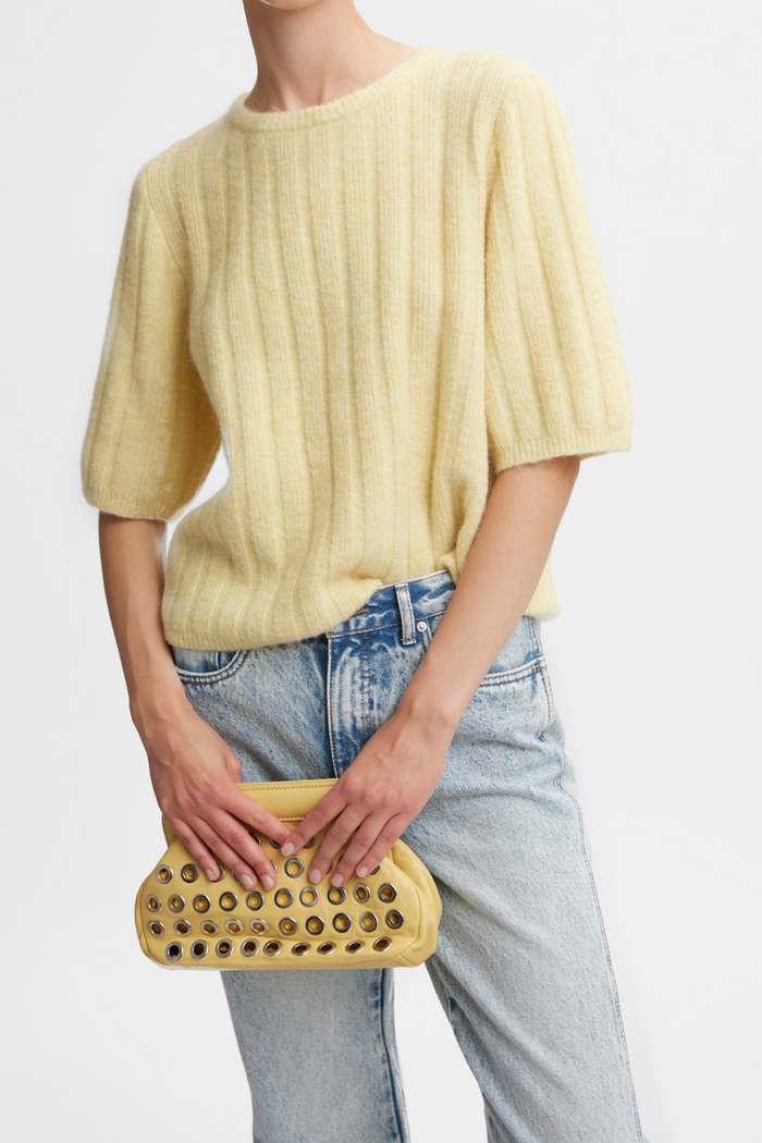 Alpha Short Sleeve Knit Tee | Flaxen Melange