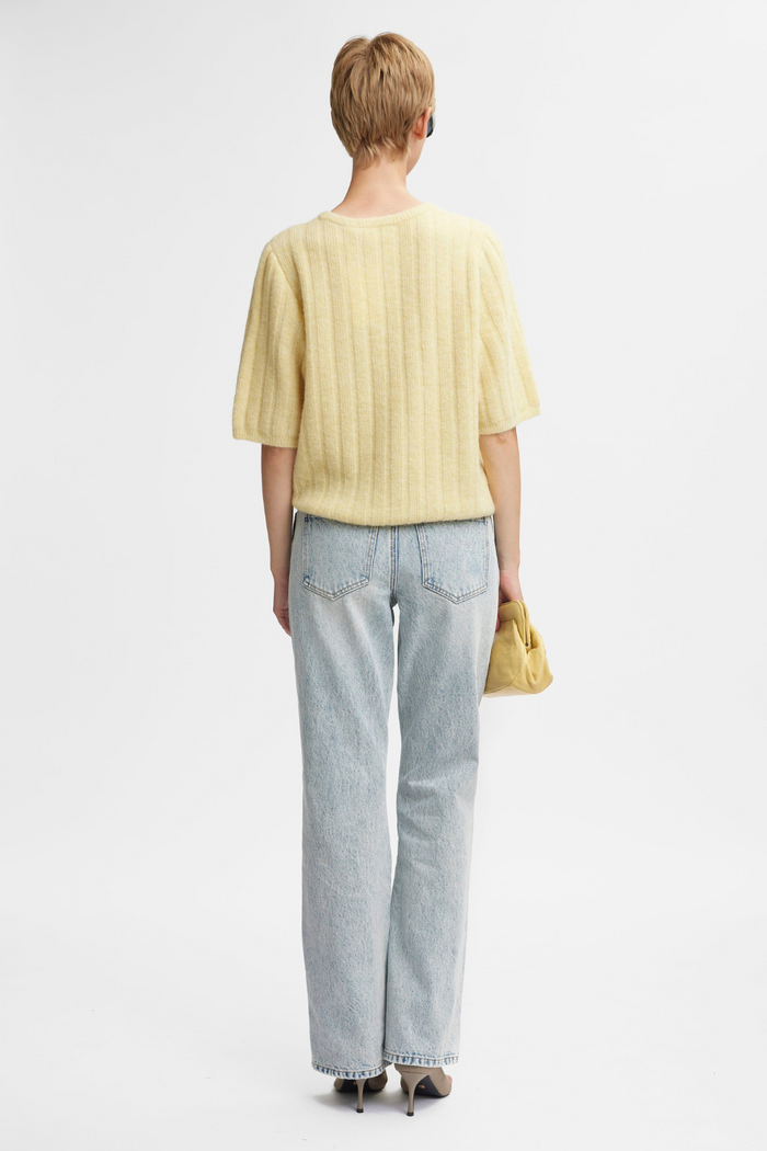 Alpha Short Sleeve Knit Tee | Flaxen Melange