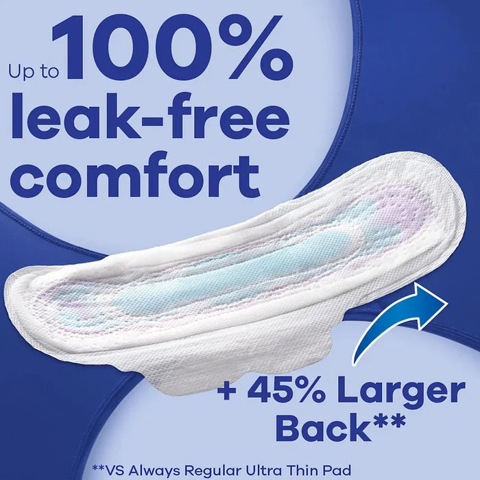 Always Ultra Thin Size 4 Overnight Pads With Wings, Unscented - 03700099089-Pack - LL Medico