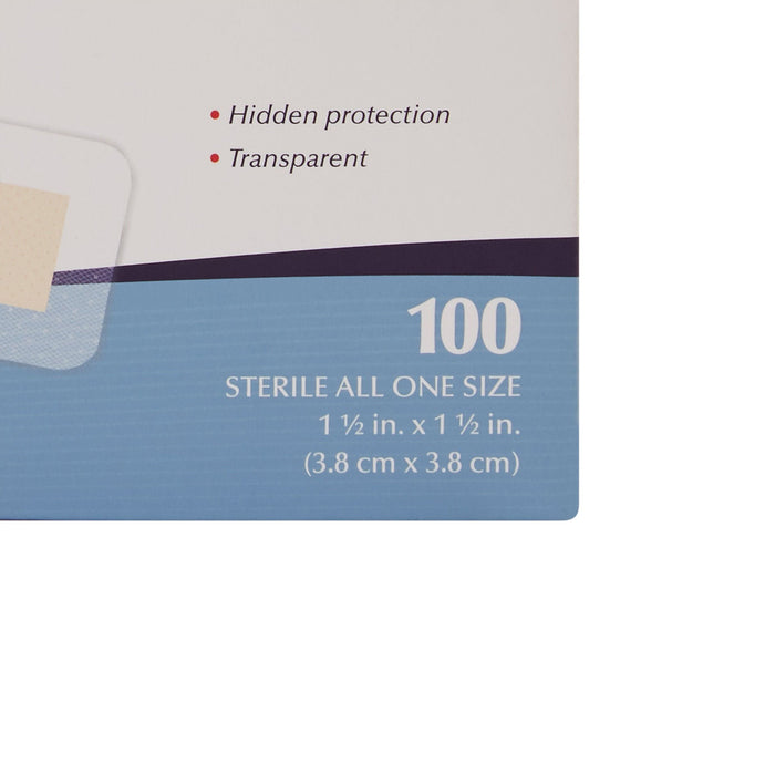 Dukal American White Cross Sheer Adhesive Spot Bandage, 1.5 x 1.5 Inch