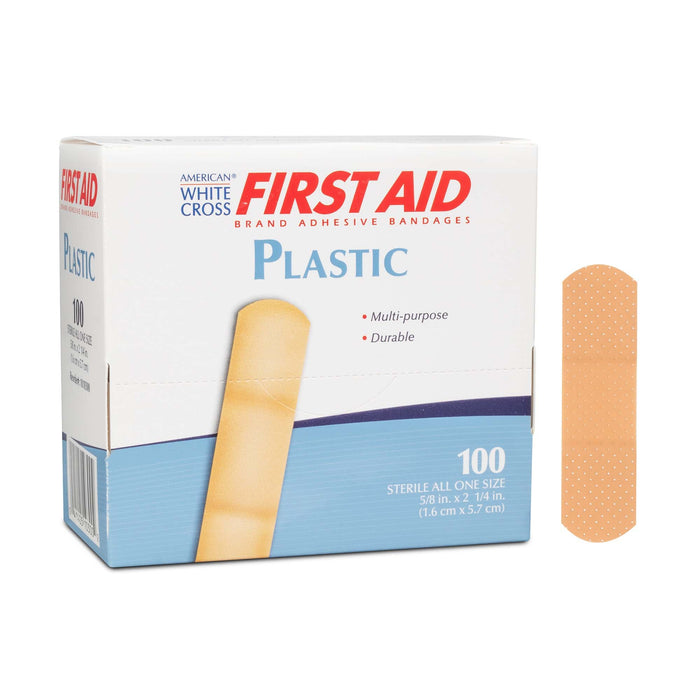 Dukal American White Cross First Aid Adhesive Strips, 5/8 x 2¼ Inches