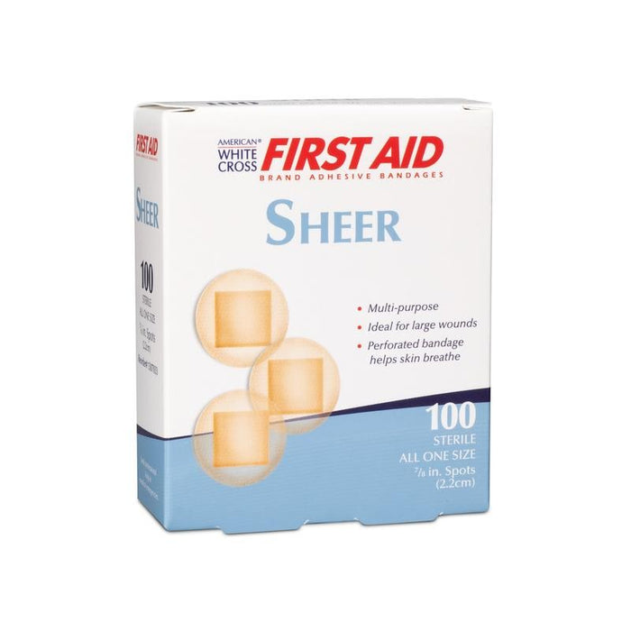American White Cross First Aid Sheer Bandages, Sterile, 7/8" Diameter - 1275013 - LL Medico