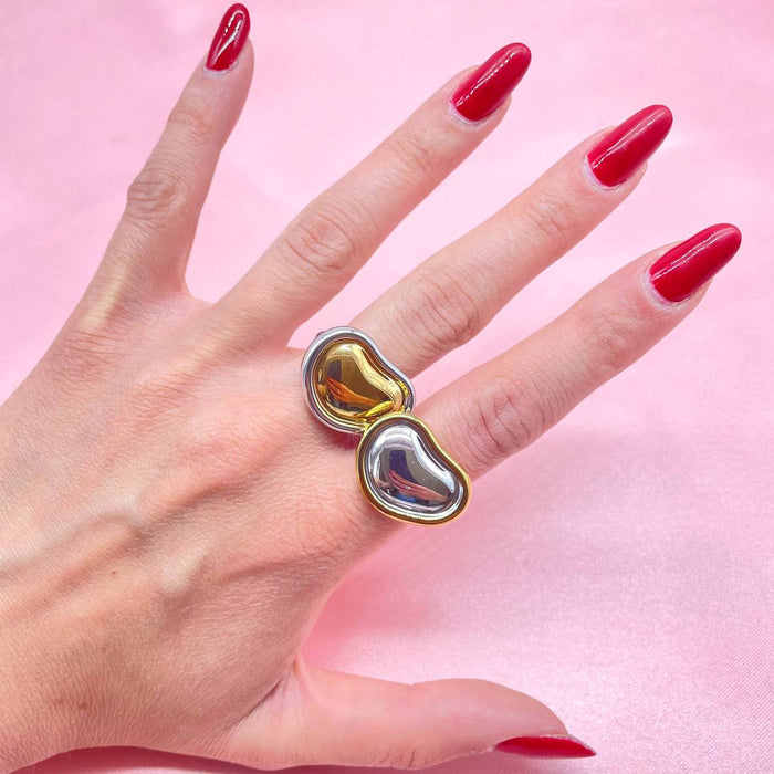 Anello regolabile asimmetric double colour - Iride Shop - Accessori da Donna