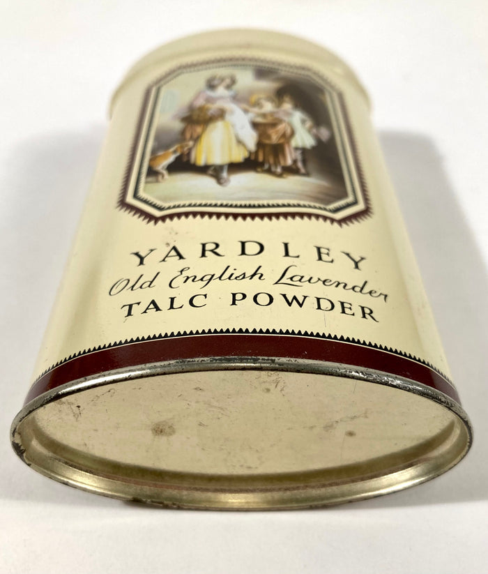 Antique Yardley Old English Lavender Talcum Powder Tin, Partially Full - TheBoxSF