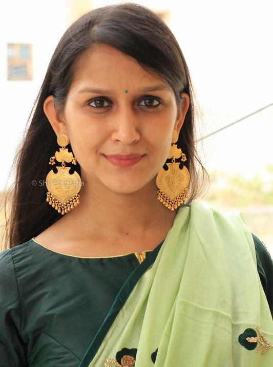 Anvaya Gold Plated Paan Earrings