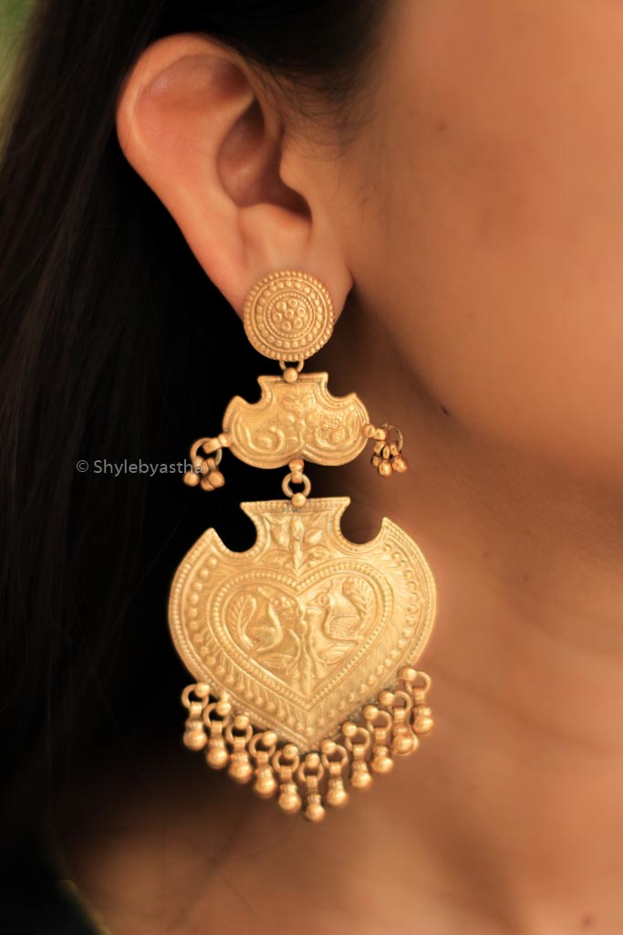 Anvaya Gold Plated Paan Earrings