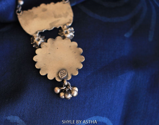 Anvaya Lotus Flower Embossed Necklace