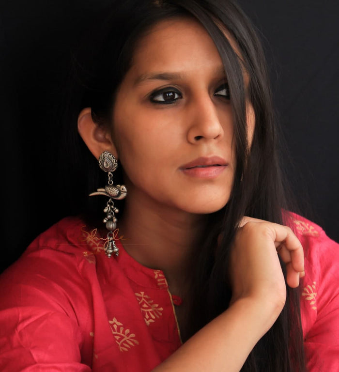 Anvaya Parrot Motif Ghughri Drop Earrings primary