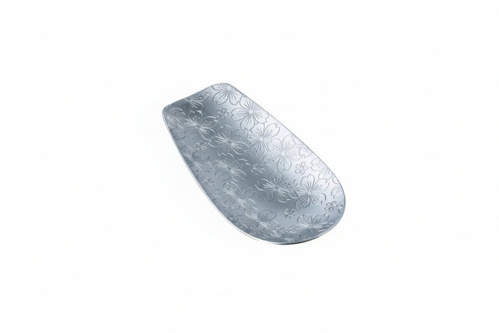Aoyoshi: Stainless Chasaji Sakura Design Tea Scoop ステンレス茶箕 さくら