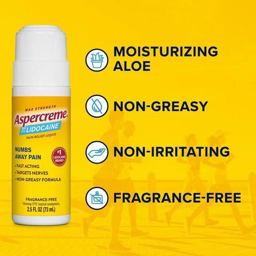 Aspercreme Lidocaine Fragrance - Free Pain Relief Roll - On - 4116705810 - LL Medico