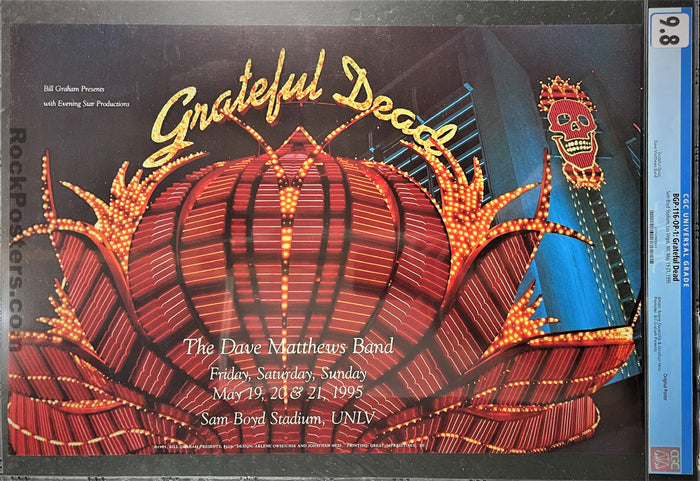 AUCTION - BGP-116 - Grateful Dead Dave Matthews Band - 1995 Poster - Sam Boyd Silver Bowl - CGC Graded 9.8