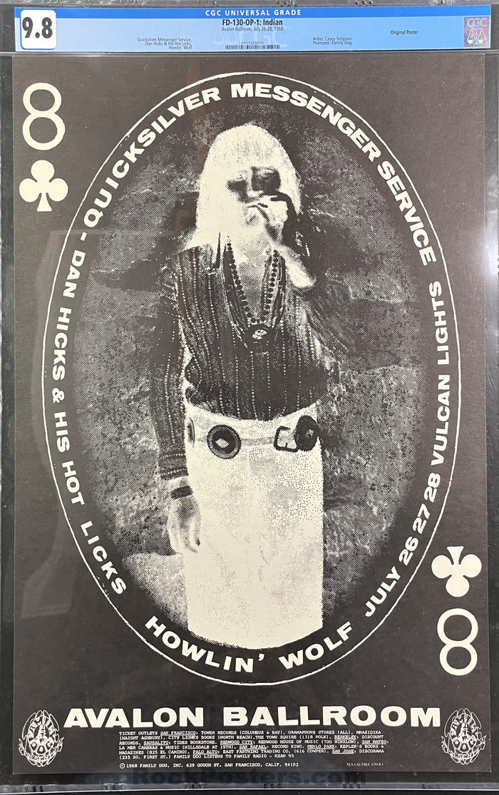 AUCTION - FD-130 - Quicksilver Messenger Service - 1968 Poster - Avalon Ballroom - CGC Graded 9.8