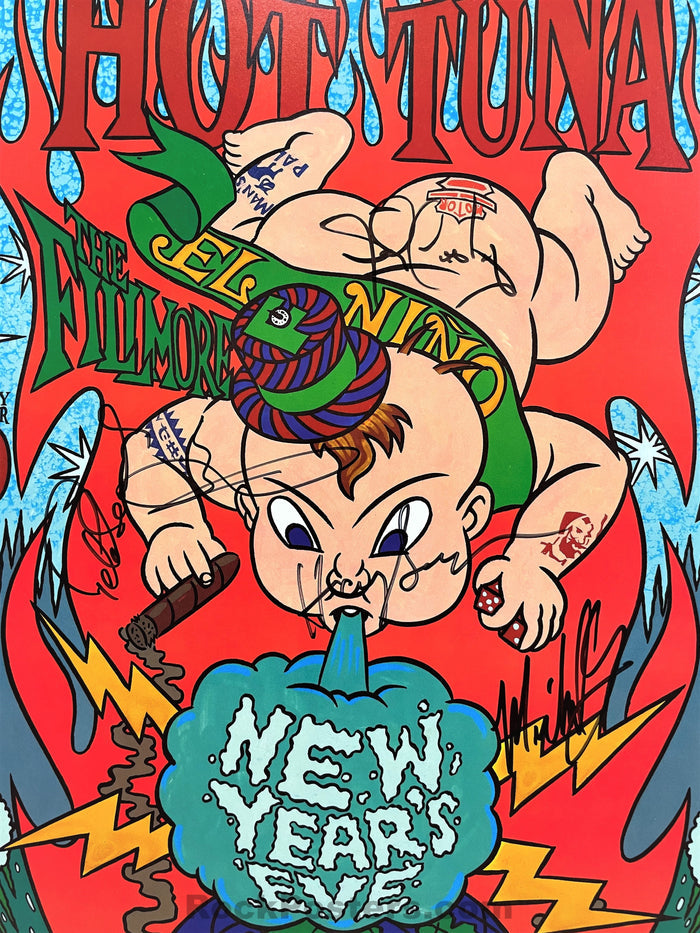 AUCTION - NF-311 - Hot Tuna - Band Signed - 1997 Poster - The Fillmore - Near Mint Minus