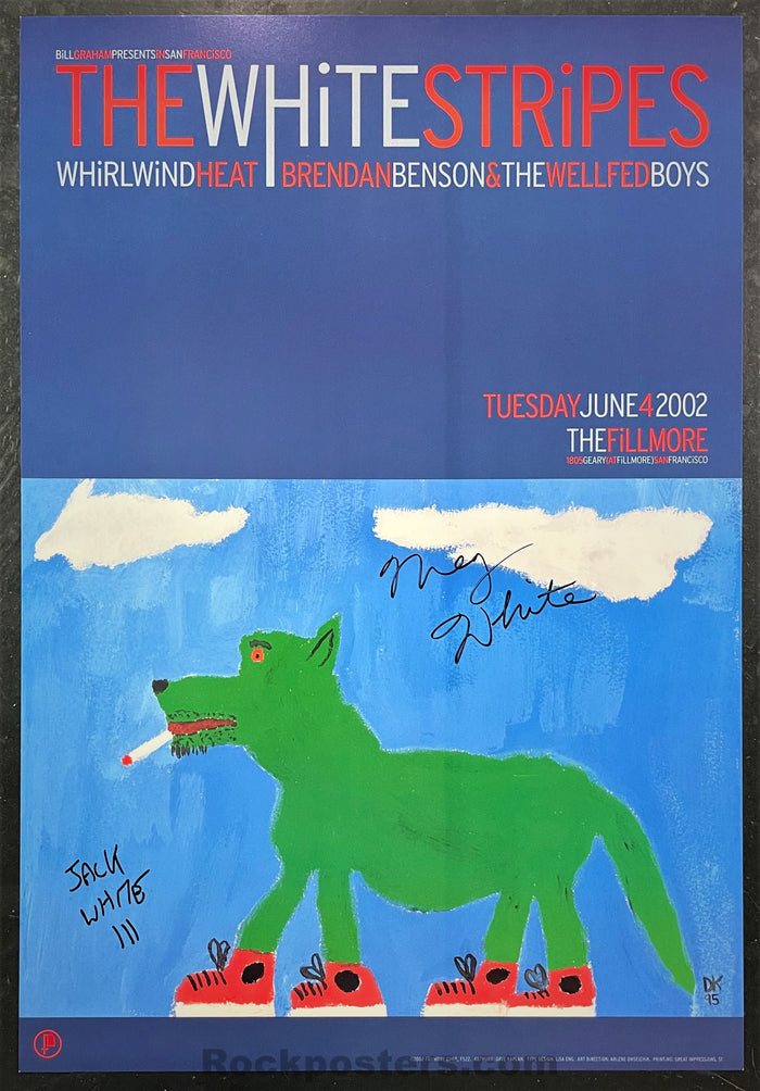 AUCTION - NF-522 - White Stripes - Jack & Meg White SIGNED -  2002 Poster - The Fillmore  - Near Mint Minus - SF Rock Posters & Collectibles