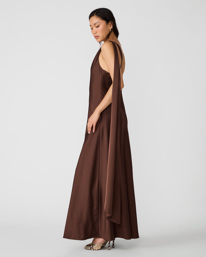 AURORAH DRESS SHAVED CHOCOLATE