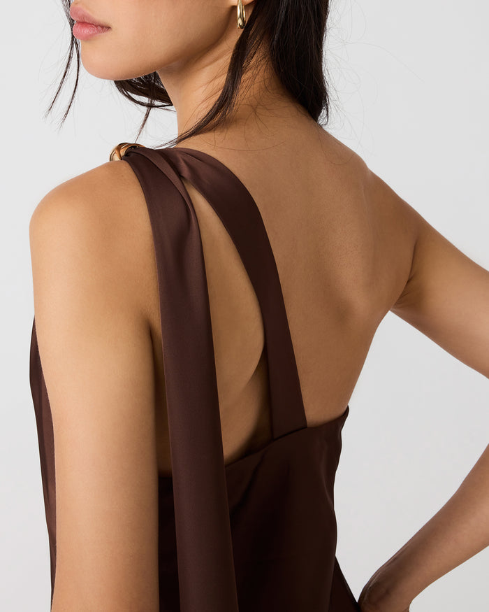 AURORAH DRESS SHAVED CHOCOLATE