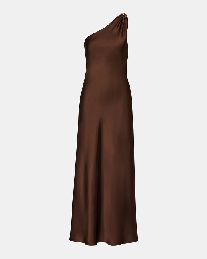 AURORAH DRESS SHAVED CHOCOLATE
