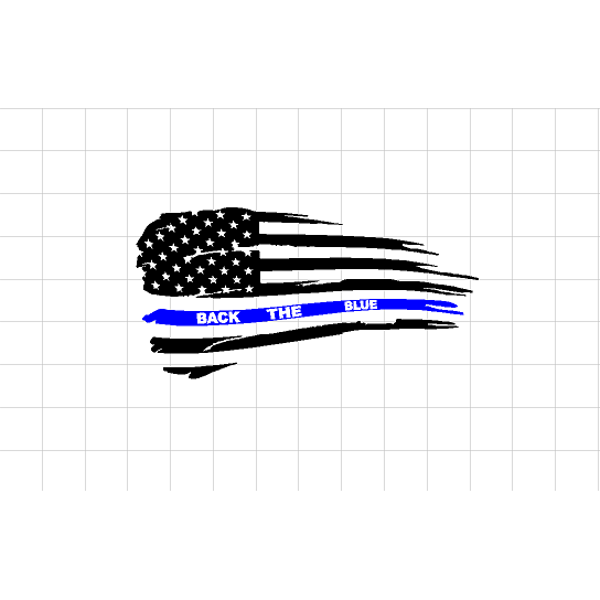 Fast Lane Graphix: Back The Blue Flag Sticker (Multi Color),[variant_title], stickers, decals, vinyl, custom, car, love, automotive, cheap, cool, Graphics, decal, nice