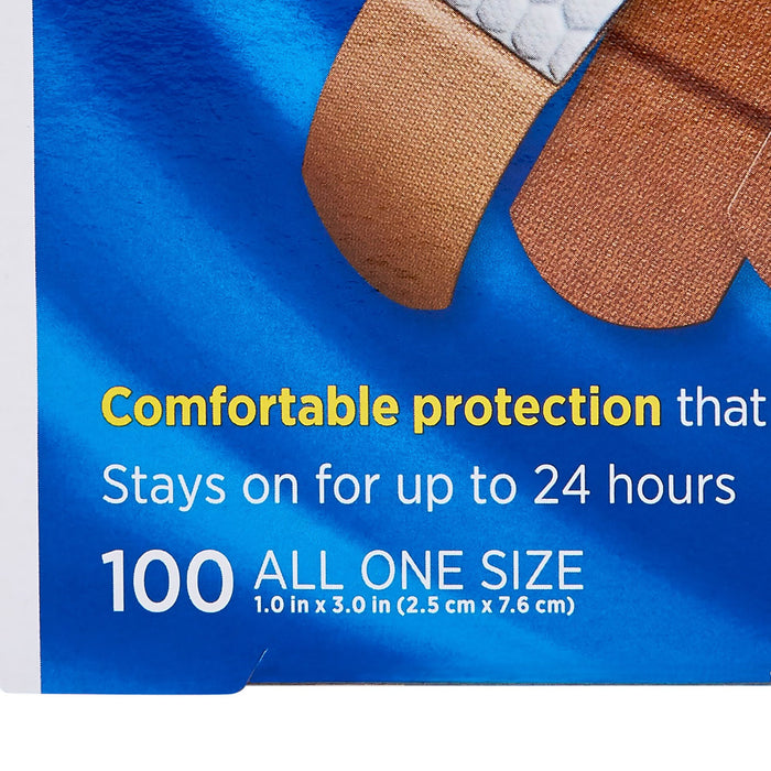 Band-Aid Flexible Fabric Tan Adhesive Strip, 1 x 3 Inch