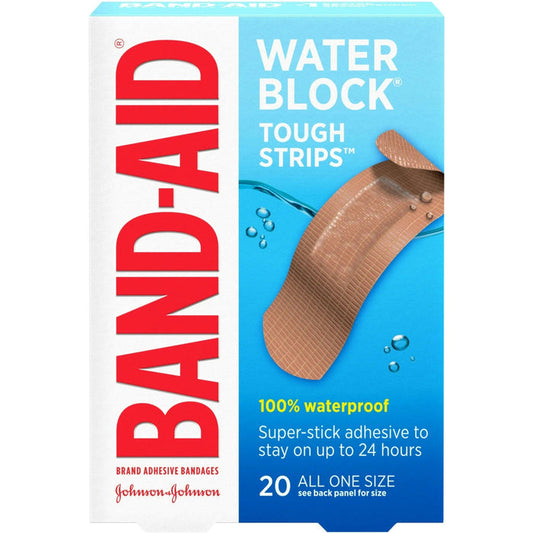 Band-Aid Water Block Tough Strips Adhesive Bandages, 1.75 x 4 Inch