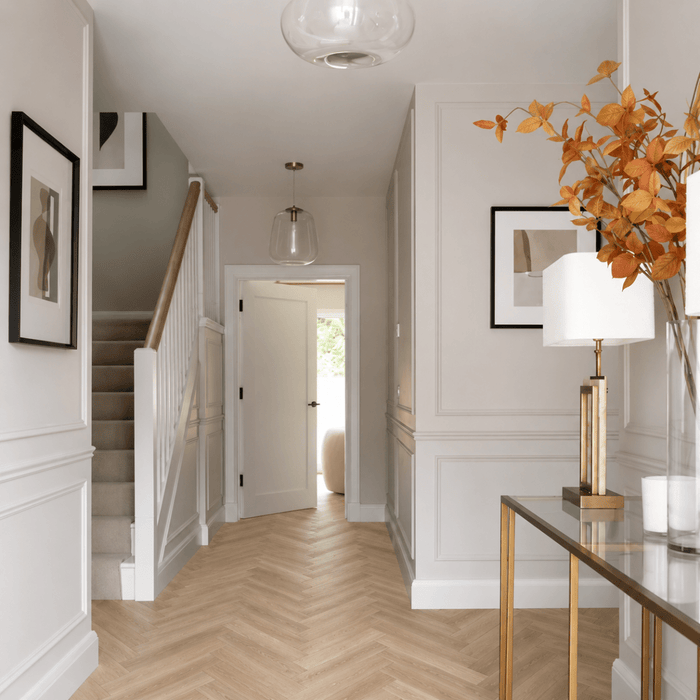Baum Washed Oak Herringbone (Laminate Flooring) - Wood Floor Store