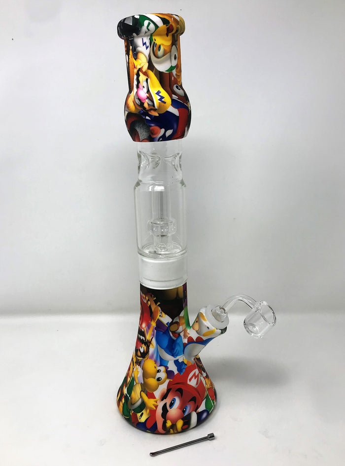 Beaker Silicone Wax Rig/Bong Glass Shower Perc Quartz Banger Wax Container Tool