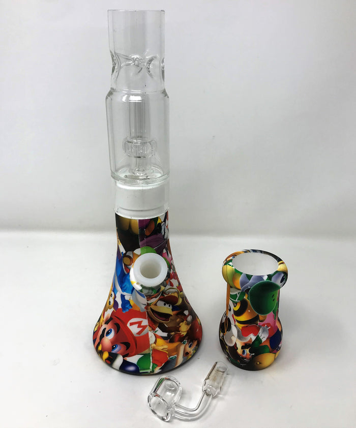 Beaker Silicone Wax Rig/Bong Glass Shower Perc Quartz Banger Wax Container Tool