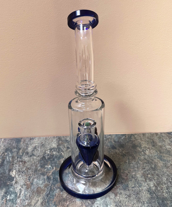 Beautiful Glass Color Leaves inside 9.5" Thick Glass Rig &14mm Bowl Leaf